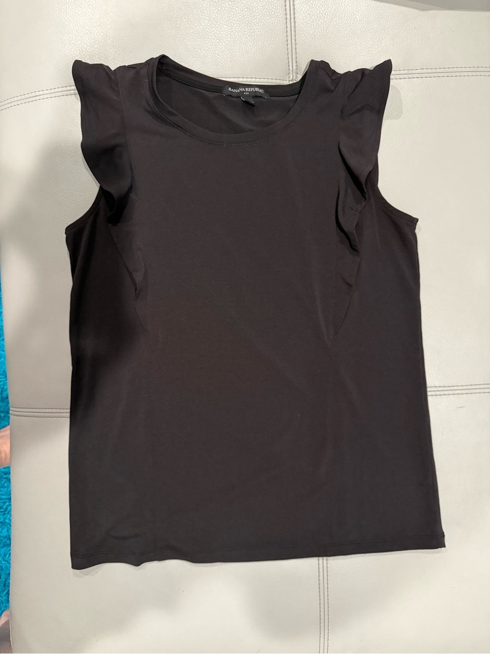 Banana Republic Black Ruffle Sleeve Tank